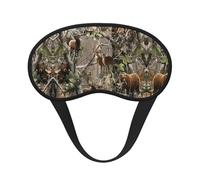 Wildlife Hunting Deer Bear Elk Print Blindfold Sleep Mask, 100% Block Light Eye Sleep Shade Cover Eye Masks with Adjustable Strap