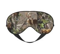 Wildlife Hunting Deer Bear Elk Print Functionality Cozy Eye Mask Adjustable Strap Nap Night Travel Camping Yoga Relax