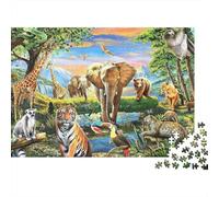 Wildlife Jungle Scene Jigsaw Puzzles Puzzle for Adults Kids. 1000 Piece Interesting Great Gifts Challenge Toy Educational Games Home Decoration for Adults& Kids Age 14 Years Up 52x38cm/1000pcs