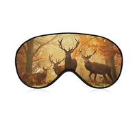 Wildlife Milu Deer Eye Mask for Sleeping Blackout Night Blindfold with Adjustable Strap for Men Women Travel Yoga Nap