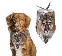 Wildlife Mountains Lion in Snow Dog Bandana Adjustable Pet Scarf Bib Cute Triangle Handkerchief for Dogs Cats Gifts