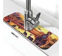 Wildlife of Australia Faucet Mat for Kitchen Sink Cute Drying Mat Super Absorbent Sink Faucet Mat for Kitchen Bathroom Sink Cafe Bar Faucet Decor Gifts ( 15" X 5.5")