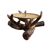 Wildlife Rustic Buck Elk Deer Stag Entwined Antlers Votive Candle Holder Accent Figurines 5" Wide Nature Lovers Hunters Cabin Lodge Country Home Decorative Antler Candleholders