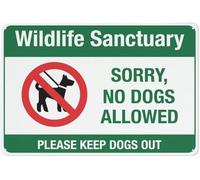 Wildlife Sanctuary No Dogs Allowed Metal Tin Sign Aluminum Warning Signs For Indoor & Outdoor Yard Lawn Sign Home Decor 8x12 inch