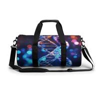 Wildlife Spider Gym Bag Small Travel Duffle Bag with Compartment Carry On Weekender Bag for Women Men, DNA Genetic Helix, 17.7in/9in/9in