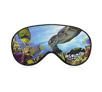 Wildlife Underwater Turtle Eye Mask for Sleeping Blackout Night Blindfold with Adjustable Strap for Men Women Travel Yoga Nap