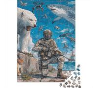 Wildlife Warrior Arctic Adventure Jigsaw Puzzles Puzzle for Adults Kids. 1000 Piece Great Gifts Challenge Toy Educational Games Home Decoration for Educational Games Gifts 52x38cm/1000pcs