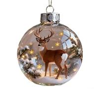 Wildlife Wonders 3D For Crystal Glass Ornament, Handcrafted Christmas Decoration with Intricate Wildlife Animal Design, Elegant Glass Tree Decoration Featuring(deer)