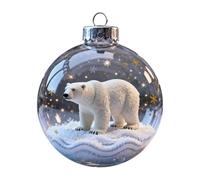 Wildlife Wonders Collection Clear Christmas Ball Ornaments, Xmas Tree Decorations, Christmas Decorations Baubles,for holiday,indoor, home,decor (Polar bear)