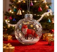 Wildlife Wonders Collection Crystal Glass Ornament, 2.75in Ball Christmas Ornament 2026, 3D Animal Christmas Decoration, Winter Holiday Tree Decor for Xmas (#C)