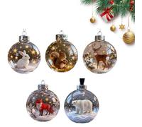 Wildlife Wonders Collection Crystal Glass Ornament,2026 Handcrafted 3D Animal Christmas Ball,Clear Woodland Animal Collection Crystal Glass Ornament for Winter Holiday Decor