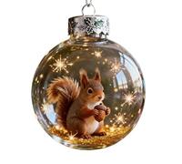 Wildlife Wonders - Crystal Ball Ornament Collection, 6PCS Glass Animal Globe Decoration Set, 2025 New Nature Inspired Hanging Ornament for Christmas Tree, Home Décor, Holiday Keepsake (F)
