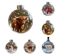 Wildlife Wonders - Crystal Ball Ornament Collection, 6PCS Glass Animal Globe Decoration Set, 2025 New Nature Inspired Hanging Ornament for Christmas Tree, Home Décor, Holiday Keepsake (6 PCS)