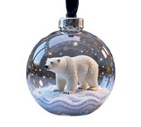 Wildlife Wonders - Crystal Ball Ornament Collection, 6PCS Glass Animal Globe Decoration Set, Nature Inspired Hanging Ornament for Christmas Tree, Home Décor, Holiday Keepsake Gift (C)