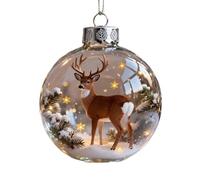 Wildlife Wonders - Crystal Ball Ornament Collection, 6PCS Glass Animal Globe Decoration Set, Nature Inspired Hanging Ornament for Christmas Tree, Home Décor, Holiday Keepsake (#A)