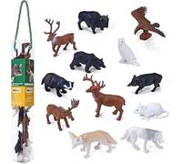 MOJO - Woodland Figure Mini Worlds Tube 12pc Deer, Eagle, Badger, Boar, Mouse, Wolf, Fox, Owl | Hand-Painted Toy Figure | Woodland Collection | True to Life & Highly Detailed | Designed in UK