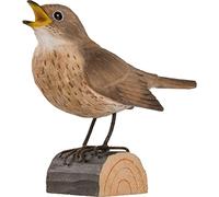 WILDLIFEGARDEN - DecoBird Thrush Nightingale (WG4440) - Hand Carved Decorative Bird Figurine Made of Linden Wood - Small European Birds Collection