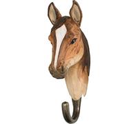 WILDLIFEGARDEN - Hook Arabian Horse (WG513) - Hand Carved Decorative Coat Hook, Wall Mounted, Made of Wood and Metal - Domestic Animals Collection