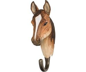 WILDLIFEGARDEN - Hook Arabian Horse (WG513) - Hand Carved Decorative Coat Hook, Wall Mounted, Made of Wood and Metal - Domestic Animals Collection