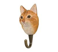 WILDLIFEGARDEN Wildlife Garden Hook House Cat (WG4512) - Hand Carved Wooden Wall Hook - Perfekt Gift for cat Lovers