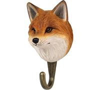WILDLIFEGARDEN Wooden Fox Hook Wall Mounted Coat Hook Red Fox Hand Carved Decorative Animal Hook for Keys and Jackets Swedish Design
