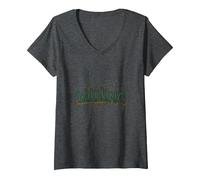 Wildling: Nature Lovers Organic Growth Artwork V-Neck T-Shirt, Women, Dark Heather Grey, M