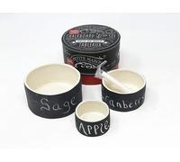 Wildly Entertaining Kitchen Dining Set of 3 Chalkboard Dipping Bowls with Chalk Verano Spanish Ceramics Multi One Size