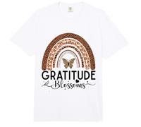Wildly Grateful - Leopard Rainbow Butterfly - Boho Retro Comfort Colors Adult Heavyweight T-Shirt