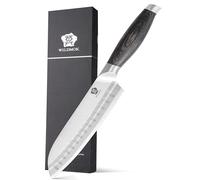 WILDMOK 7 Inch Santoku Knife, Japanese Chef Knife -Ultra Sharp Kitchen Chopping Knife, German Stainless Steel Chef Knife with Pakka Wood Handle, Gift Box