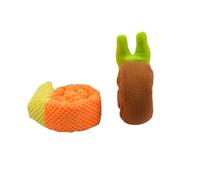 WildOath Interactive Pet Toy, Soft Plush Shrimp Design with Built-in Sounder, Orange and Yellow, Food Hiding Feature, 20.7cm Length