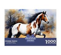 Wildpferd-geschecktes-pferd Jigsaw Puzzles for Adults Interesting Puzzles 1000 Piece Impossible Puzzle Home Decoration Gifts 38x26cm/1000pcs