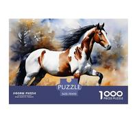 Wildpferd-geschecktes-pferd Jigsaw Puzzles for Adults Kids Interesting Puzzles 1000 Pieces Impossible Puzzle Home Decoration Gifts 70x50cm/1000pcs