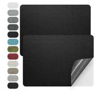 WILDREEDS 2 Pcs 8 x11 Inch Linen Repair Patches, Self-Adhesive Fabric Patch for Sofas, Couch, Furniture,Tote Bags, Car Seats (Black)