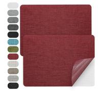 WILDREEDS 2 Pcs 8 x11 Inch Linen Repair Patches, Self-Adhesive Fabric Patch for Sofas, Couch, Furniture,Tote Bags, Car Seats (Burgundy)