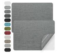 WILDREEDS 2 Pcs 8 x11 Inch Linen Repair Patches, Self-Adhesive Fabric Patch for Sofas, Couch, Furniture,Tote Bags, Car Seats (Grey)