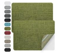 WILDREEDS 2 Pcs 8 x11 Inch Linen Repair Patches, Self-Adhesive Fabric Patch for Sofas, Couch, Furniture,Tote Bags, Car Seats (Green)