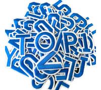 WILDREEDS 72 Pcs Letters and Numbers Patch, Alphabet A-Z Number 0-9 Embroidered Patches with Ironed Adhesive, DIY Iron Patches for Shirts Jackets Hats Jeans Shoes Bags (Blue)