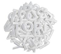 WILDREEDS 72 Pcs Letters and Numbers Patch, Alphabet A-Z Number 0-9 Embroidered Patches with Ironed Adhesive, DIY Iron Patches for Shirts Jackets Hats Jeans Shoes Bags (White)