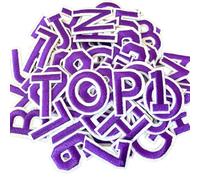 WILDREEDS 72 Pcs Letters and Numbers Patch, Alphabet A-Z Number 0-9 Embroidered Patches with Ironed Adhesive, DIY Iron Patches for Shirts Jackets Hats Jeans Shoes Bags (Purple)