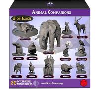 Wildspire 26 Animal Minis for DND RPG 28mm Unpainted D&D Miniatures & Tabletop Minis | Campaign Setting
