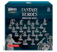 Wildspire Classic Heroes - Mercenary Band I- 25 Paintable Characters for DND Miniatures Bulk I 28mm Dungeons Dragons D&D Miniatures I DND Minis D&D Figures Dragons Figures Pathfinder Compatible