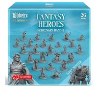 Wildspire Classic Heroes - Mercenary Band II - 26 Paintable Characters for DND Miniatures Bulk I 28mm Dungeons Dragons D&D Miniatures I DND Minis D&D Figures Dragons Figures Pathfinder Compatible