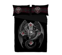 Wild Star Gothic Dragon Duvet Covers Set with Pillowcases for King Size Bed, Gothic Home Decor, Alternative Dark Fantasy Bedding, Artwork by Anne Stokes