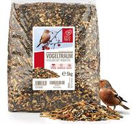 Wildtier Herz - Premium Bird Seed Vitalmix 5kg - Protein & Fat-Rich Bird Food for Garden Birds - Wild Bird Feed Mix with Sunflower Hearts, Tub, Robins - Nutrient-Packed Birdfood for Year-Round Feeding