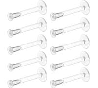 WildVibe 16g Clear Earrings for Sports, Work, Surgery - Bioflex Labret Clear Piercing Retainers 10pc Set - Plastic Stud Earrings for Cartilage Helix Tragus Lip Medusa Monroe - 10mm (3/8)