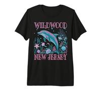 Wildwood NJ Dolphin Colorful Beach Souvenir Premium T-Shirt