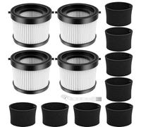 WILERDA 4 Packs DCV501HB Filter Compatible with DEWALT 20V Vacuum Cordless Handheld Vacuum DCV501HB, with 8 Foam Sleeve Filters & 1 Brush, Part # DCV5011H