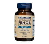 Wiley’s Finest Peak EPA 1000mg EPA + DHA Omega-3 Per Capsule - High Potency Wild Alaskan Fish Oil IFOS Certified Fish Gelatin Capsules 30 Count