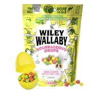 WILEY WALLABY 8 Ounce Sourrageous Drops Mix of Watermelon, Green Apple and Lemon Soft & Chewy Licorice with a Candy Shell (1 Pack)