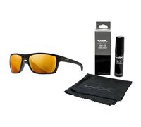 Wiley X Kingpin Glasses - Captivate Polarized Bronze Mirror/Matte Black + Anti-Fog Cleaner Kit - set